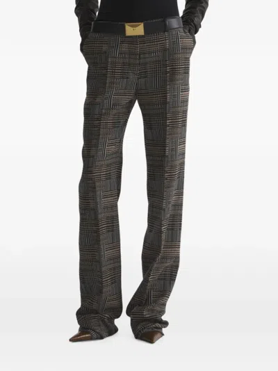 Mugler Low Waist Straight Pants In Gray