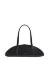 Mugler Lua Leather Shoulder Bag In Black