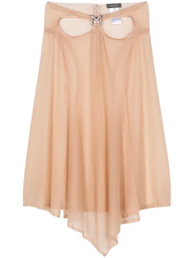 Mugler M Cut-out Skirt In Neutrals