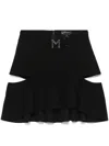 Mugler Black M Cutout Miniskirt In Black
