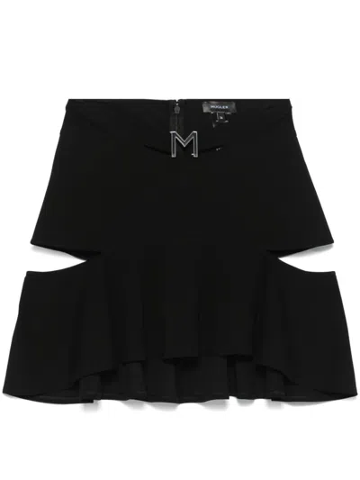 Mugler Black M Cutout Miniskirt