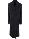 Mugler Long Length Single-breasted Coat In Black
