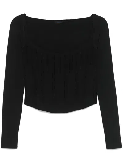 Mugler Women's Madonna Neck Top In Black