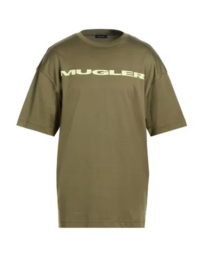 Mugler Man T-shirt Military Green Size M Cotton