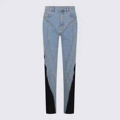 Mugler Medium Blue And Black Denim Jeans
