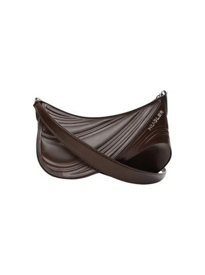 Mugler Medium Embossed Spiral Curve 01 Shoulder Bag