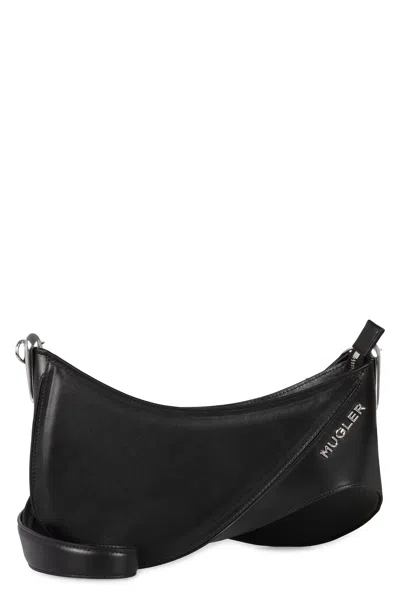 Mugler Medium Spiral Curve 01 Crossbody Bag In Black