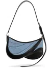 Mugler Black & Blue Medium Denim Spiral Curve 01 Bag In 黑色