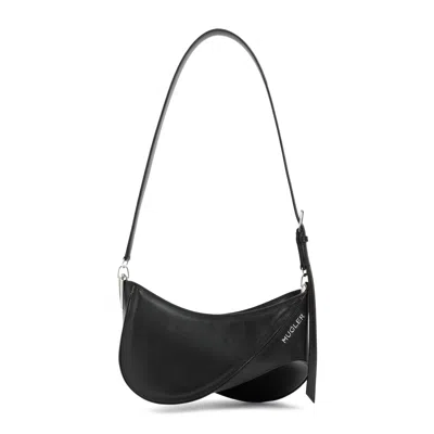 Mugler Medium Spiral Curve 01 Embossed Crossbody Bag In Black