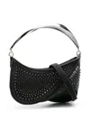 Mugler Medium Spiral Curve 01 Shoulder Bag In Black