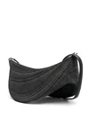 Mugler Spiral Curve Curved Leather Shoulder Bag In Grey