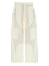 Mugler Patchwork Cargo Pants With In Neutro
