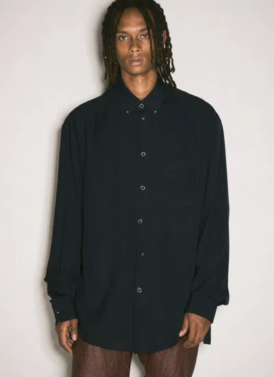Mugler Button-up Long Sleeve Shirt In Black