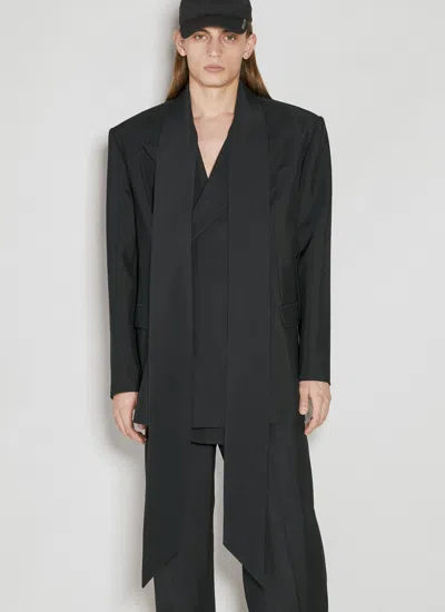 Mugler Men Scarf Tailored Blazer In Black