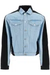 Mugler Two-tone Denim Jacket In Blue