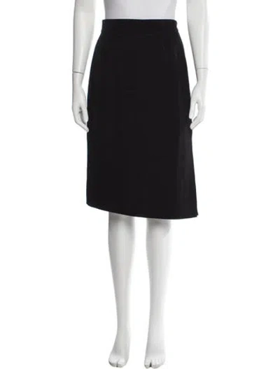 Pre-owned Mugler Mesh Accents Knee-length Skirt In Black
