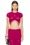 MUGLER MESH CROP TOP