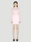 Mugler Sheer-panelled Corset Minidress In Pink