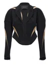 Mugler Mesh Insert Blazer Blazer And Suits Black In Black