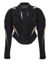 Mugler Mesh Insert Blazer Blazer And Suits Black