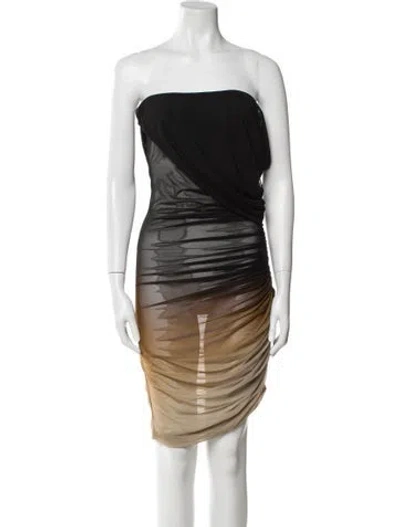 Pre-owned Mugler Mesh Knee-length Dress In Black