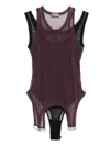 Mugler Semi-transparent Layered Jumpsuit In Multi