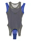 Mugler Mesh Layered Bodysuit In Multi