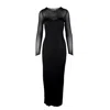 Mugler Mesh Long Dress - '90s In Black