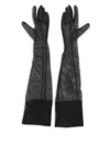 Mugler Mesh Long Gloves In Black