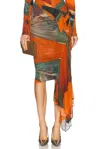 Mugler Archive-print Ruched Skirt In Archive Print