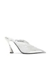 Mugler Woman Silver Mules In Silver