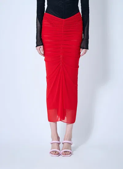 MUGLER MESH RUCHED SKIRT