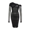 Mugler Mesh Short Dress In Black