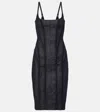 Mugler Jeanskleid Mit Mesh In Blau