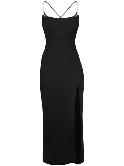 Mugler Dress Knee Length Scoop Neck In Black