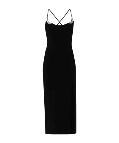 Mugler Dress Knee Length Scoop Neck In Black