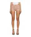 Mugler Mid-rise Skinny Denim Shorts In Nude