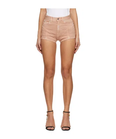 MUGLER MID-RISE SKINNY DENIM SHORTS