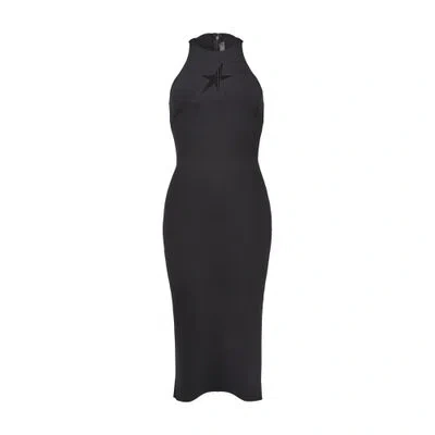 Mugler Midi Dress In Black