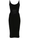 Mugler Sculpting Knit Dress In Black