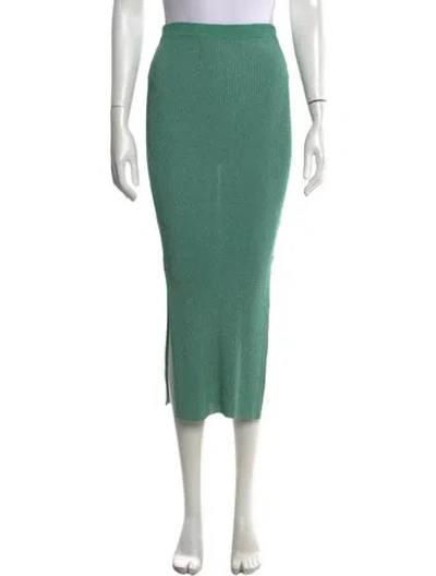 Pre-owned Mugler Midi Length Skirt In Green/metallic