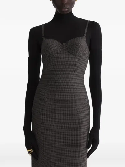 Mugler Midi Lingerie Dress In Gray