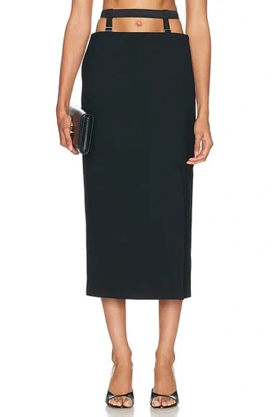 Mugler Midi Skirt In Gray