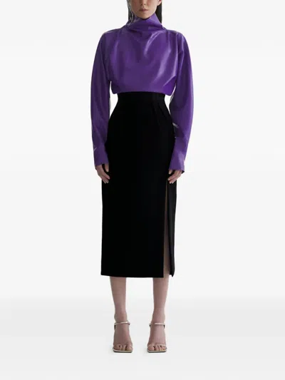 Mugler Midi Tailored Skirt In Black