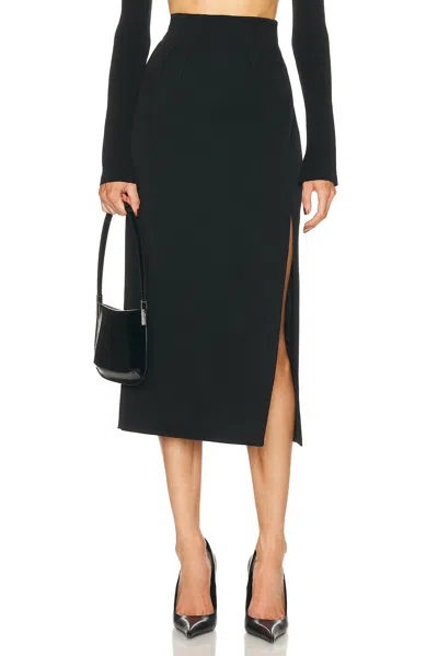 Mugler Midi Tailored Skirt In Black