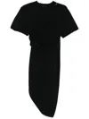 Mugler Piercing-detail Midi Dress - Women's - Cotton/elastane In Black