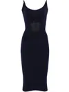 Mugler Sculpting Knit Dress In Blue