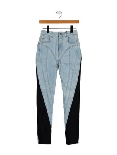 Pre-owned Mugler Mid-rise Skinny Leg Jeans In Blue