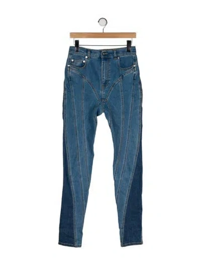 Pre-owned Mugler Mid-rise Skinny Leg Jeans In Blue