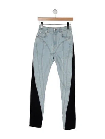 Pre-owned Mugler Mid-rise Skinny Leg Jeans In Blue